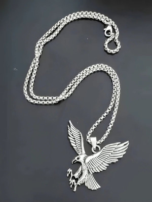 REVERSEA Stylish War Eagle Flying Pendant for Boys & Girls Sterling Silver Silver Silver, Stainless Steel Locket