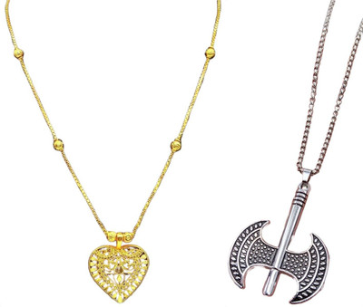 HEM RUPA Exquisite Locket and Chain Designs for Men, Boys, Women and Girls Gold-plated Brass, Metal Locket Set