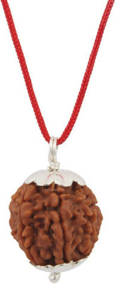 3SIX5 Nepali 7 Face Rudraksha | Seven Face Rudraksha With Lab Certificate Silver Wood Pendant