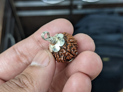 Ceylonmine01 One Mukkhi Rudraksha Pendant With Lab Certificate pendant For men & Women Wood