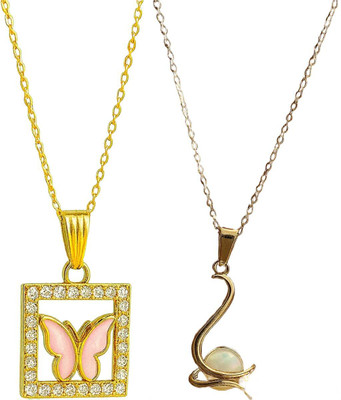 HEM RUPA Exquisite Locket and Chain Designs for Men, Boys, Women and Girls Gold-plated Metal, Metal Locket Set