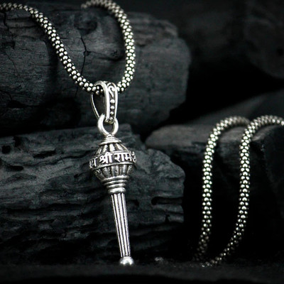 JS Enterprises Jay Shree Ram Gada Lord Hanuman Chain Pendnet for Men and Women Alloy Pendant