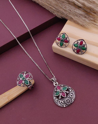 SHIVAY FASHION HUB Alloy Gold-plated Silver Jewellery Set(Pack of 1)