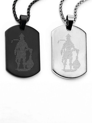 Alviira Hanuman Chalisa Silver & Black Combo for Men | Silver Alloy, Stainless Steel Pendant Set