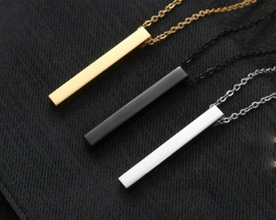 Diivine Hindu Stylish Highly Polished 3D Vertical Bar Pendant for Men/Women/Boys/Girls/Unisex Stainless Steel Pendant