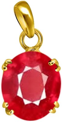 AQUAGEMS Ruby (Manik) 8.25 Ratti or 7.50 Ct Gemstone Panchdhatu (5 Metal) Men & Women Gold-plated Alloy Pendant