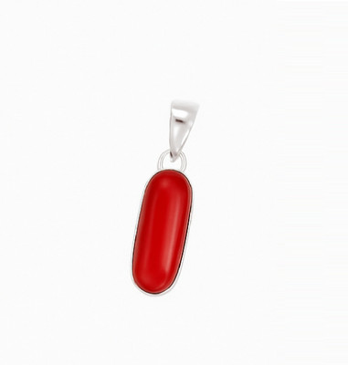 Ceylonmine01 Silver Coral Stone Pendant