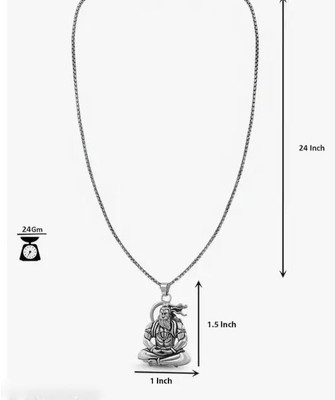 Rolss Stylish Hanuman Ji Locket For Postive Energy | Chain Pandent | Men Chain Silver Alloy Pendant Set