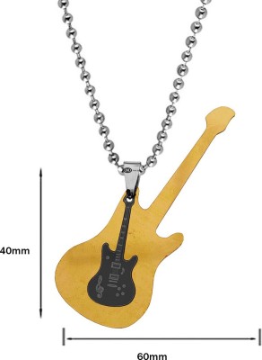 M Men Style Rock Star Jewelry Music Note Electric Guitar Locket Pendant Titanium Stainless Steel Pendant