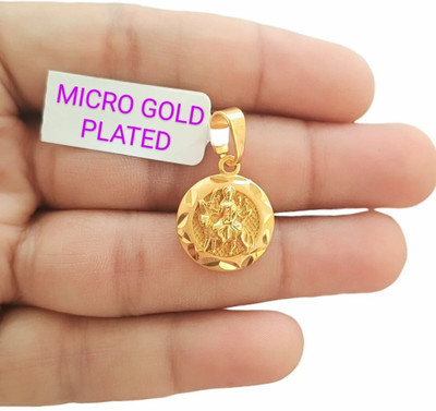 SAPNAPALACE Durga Maa Gold plated Round Locket Gold-plated Brass Locket