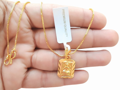SAPNAPALACE LAXMI MAA GOD GOLD PENDANT WITH BOX CHAIN Gold-plated Brass Pendant
