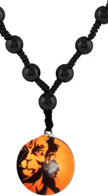 Malas Collection Big Size Hanuman Face •Dual Side Round Glass Pendant for Boys|| Men Cotton Dori Pendant Set