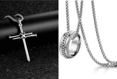 Whitechimes Sterling Silver Stainless Steel Locket Set