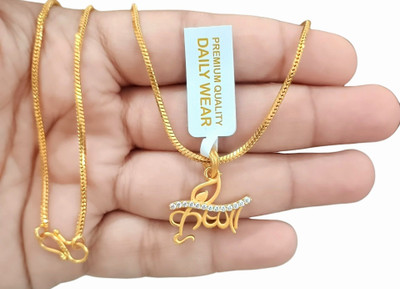 SAPNAPALACE Krishna dimonds gold pendant with chain Gold-plated Brass Pendant