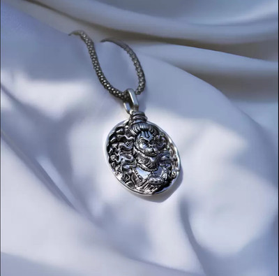Taj Enterprise HANUMANJI Sterling Silver Metal Locket Set