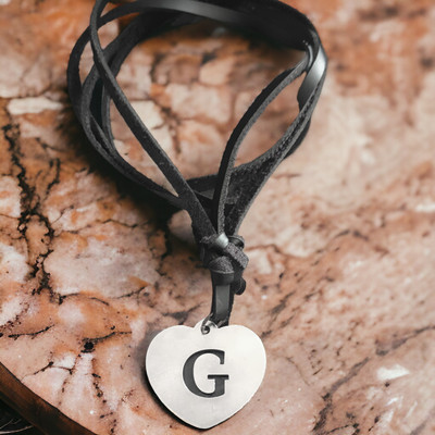 Shiv Jagdamba English Alphabet Initial Charms Letter Initial G Alphabet Script Name Sterling Silver Stainless Steel Pendant