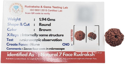 SukhadParivar NATURAL 7 MUKHI RUDRAKSHA Beads Wood Locket Set