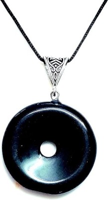 AIR9999 Natural Black Tourmaline Crystal Donut Shaped Lucky Charm Pendant Crystal Crystal Pendant