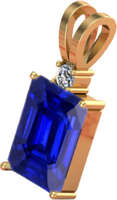 Sidharth Gems 14.25 Ratti 13.00 Carat Natural Blue Neelam Gold Plated Pendant Locket Rhodium Sapphire Brass Pendant