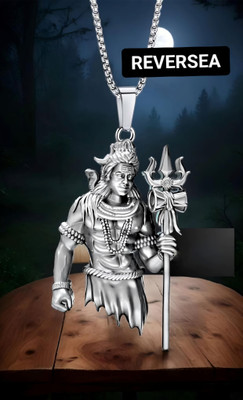 REVERSEA REVERSEA Shiv Pendant/Locket for Men and Women, Mahadev Bholenath Locket Sterling Silver Alloy Locket