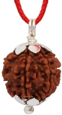 Beautum Original 4 Mukhi Nepali Rudraksha Four Face Rudraksh Wood Pendant
