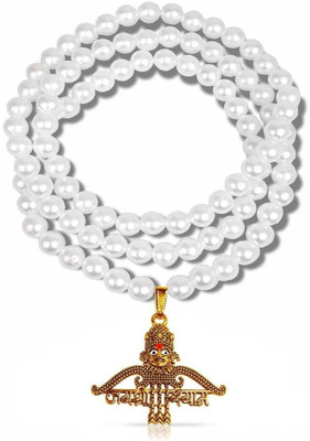 house of common Jai Shri Khatu Shyam Ji Head Face Teen Baan Dhanush Locket Pendant Moti Mala Gold-plated Stainless Steel Pendant Set
