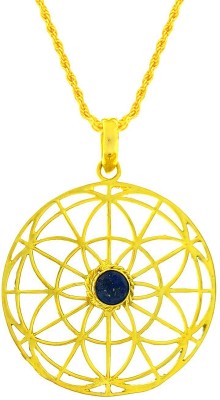 memoir Brass Goldplated Lapis Lazuli Chakra Fashion Jewellery chain Pendant Gold-plated Lapis Lazuli Brass Locket