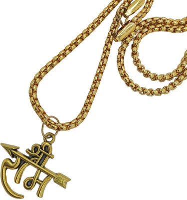 memstomuch RAM JI PENDENT WITH CHAIN FOR MEN AND WOMEN / GIRLS AND BOYS Gold-plated Brass, Wood Pendant