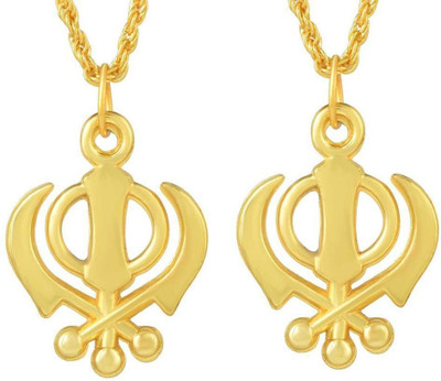 pompeo sikh khanda locket gold plated Gold-plated Brass Pendant