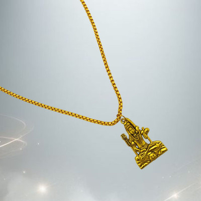 LOTUS Store God Lord shri Mahadev shri Shiv Trishul OM Locket Pendant With Chain Gold-plated Brass, Alloy Pendant Set