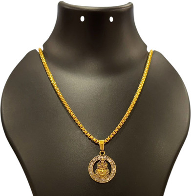 Charms CHARMS Gold Plated Oval Shape Jai shree Shyam Face Design Pendant Locket Gold-plated Alloy Locket Set