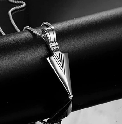 house of common Stylish Silver Plated Arrow Head Pendant Sterling Silver Alloy Pendant