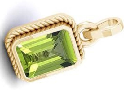 jemskart 5.25 Ratti Natural Peridot Pendant Stone Locket Original Certified Gemstone Gold-plated Peridot Brass Pendant