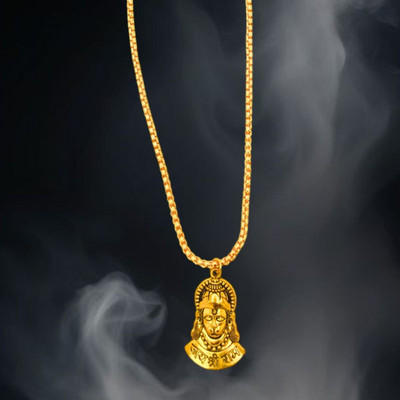 Kuttumb Gems & Jewels Most Beautiful God Sri Shree ram Jaap HanumanJi Dotted Locket Pendant With Mala Gold-plated Brass, Alloy Locket Set