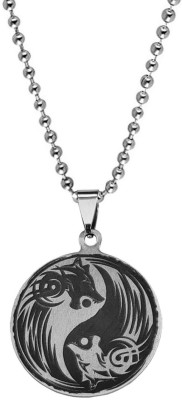 M Men Style Biker Jewellery Yin Yang Dragon Eating Moon Pendant Necklace Sterling Silver Stainless Steel Pendant