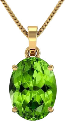 barmunda gems 6.25 Ratti Created Peridot Pendant Locket Original Certified Gemstone Lab Tested Peridot Brass