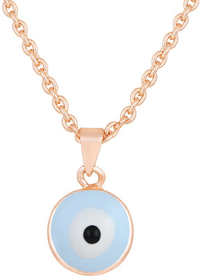 mahi Meenakari Work Round Evil Eye Pendant with Chain Alloy Pendant