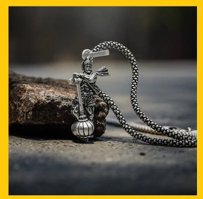 Divine rudras Hanuman Ji Pendant/Locket for Men and Women, Evil Protector Hanuman Ji Locket Silver Stainless Steel Locket
