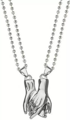PLACIDO Sterling Silver, Platinum Cubic Zirconia Alloy Locket Set