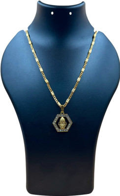 aklina CHARMS Gold Plated Shape Lord Jai shree Shyam Face Design Pendant Locket Gold-plated Alloy Locket Set