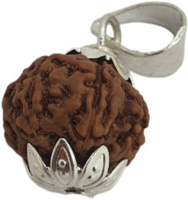 leahyallen 7 MUKHI ORIGINAL RUDRAKSHA NEPALI ORIGINAL Wood Pendant Silver Brass, Wood Locket Set