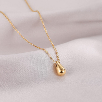 MYKI Elegant Gold Teardrop Pendant Necklace For women & girls Gold-plated Stainless Steel Pendant