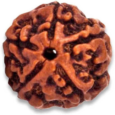Jewelswonder 5 Mukhi/Face Nepali Rudraksha with silk Dori Wood Pendant