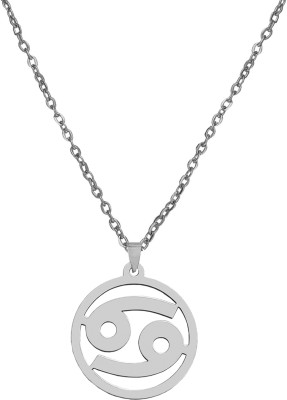 M Men Style Astrology Lovers Cancer logo Zodic Symbol Neckalce Sterling Silver Stainless Steel Pendant