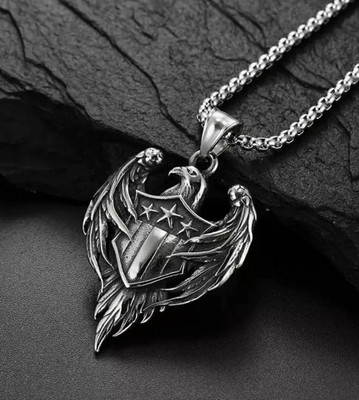 Minprice Pride Biker Pendant with 24inch Round Box Stainless Steel Chain Stainless Steel Pendant