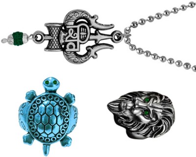 Dynamic Retail Global Shiva Mahadev Mahakal Locket Pendant Necklace Lion & Tortoise Turtle Rings g11r Stainless Steel Pendant Set