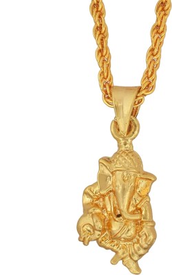 MissMister Gold plated Ganesh ganpati Vinayak, Vakratunda Image chain pendant Gold-plated Brass Pendant