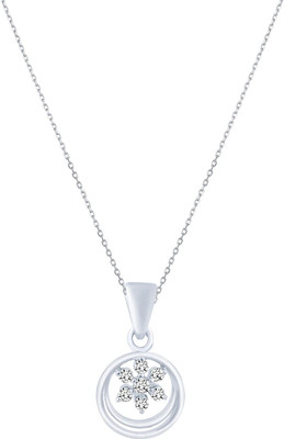 Shiyara JEWELLS Sterling Silver Pendant Necklace Rhodium Sterling Silver Pendant