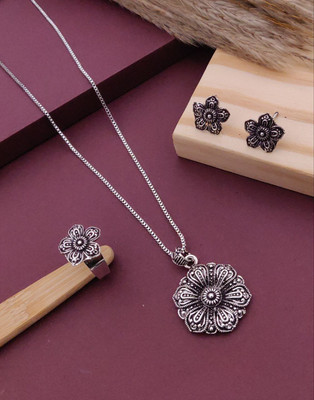 SHIVAY FASHION HUB Alloy Gold-plated Silver Jewellery Set(Pack of 1)