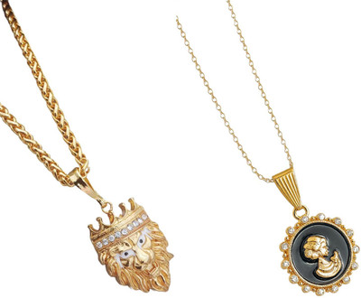 HEM RUPA Exquisite Locket and Chain Designs for Men, Boys, Women and Girls Gold-plated Metal, Metal Locket Set